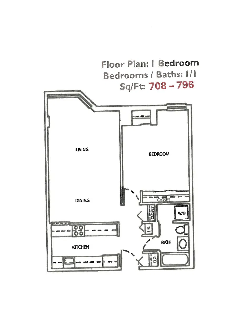 Floor plan 1 Bedroom Floor Plan 2