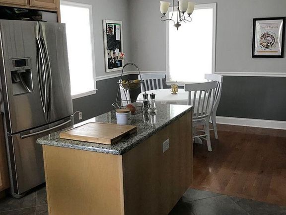Kitchen with view of dining area