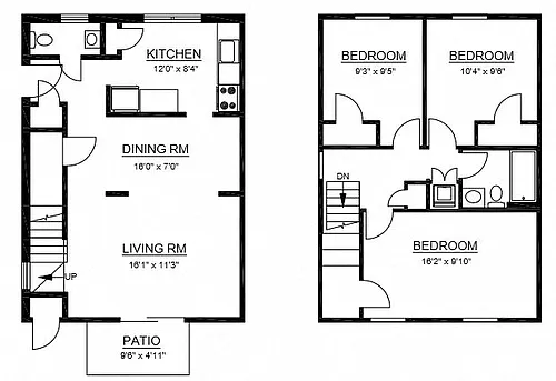 Floor plan C3 - 3 Bed 1.5 Bath
