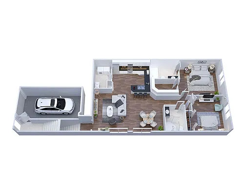 Floor plan B4 - (Garage Included with Rent)
