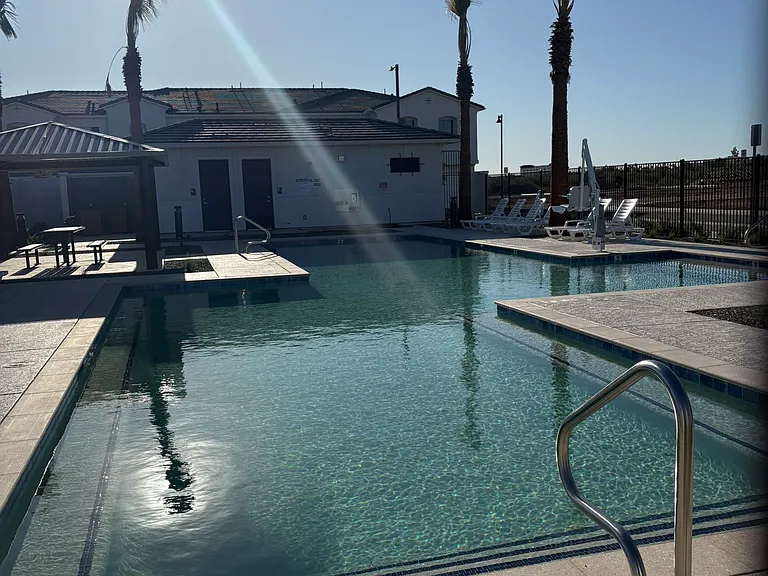 Heated pool and barbecue area