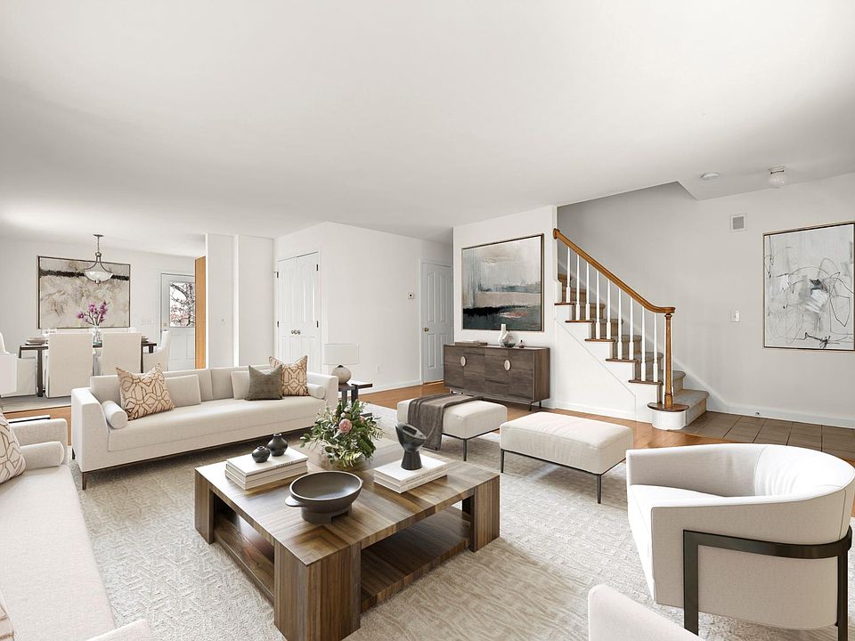 virtually staged living room/dining area
