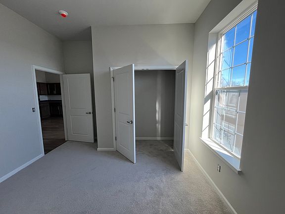 Bedroom carpeted with natural sunlight and views