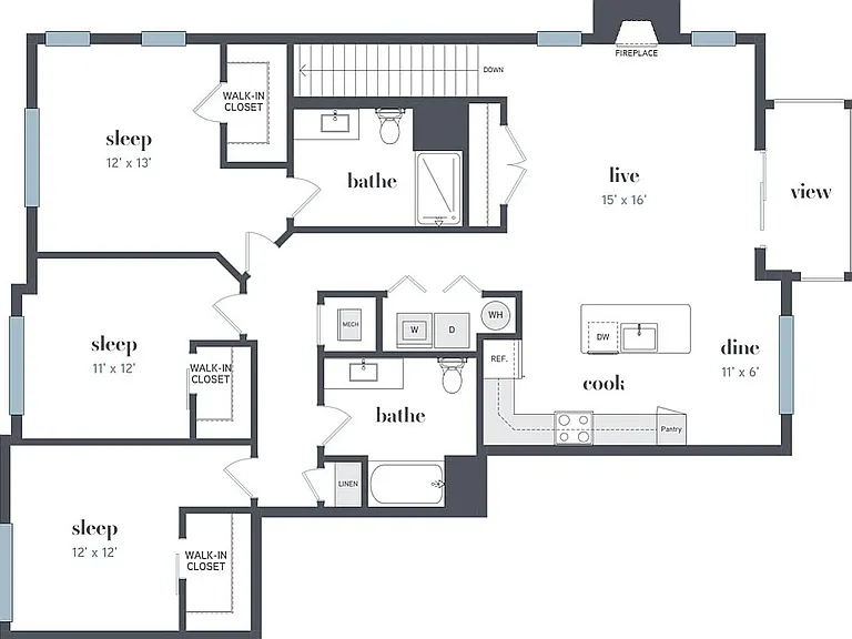 Floor Plan F | High Bluff Townhomes | Apartments in Grafton, WI Floor Plan F | High Bluff Townhomes | Apartments in Grafton, WI