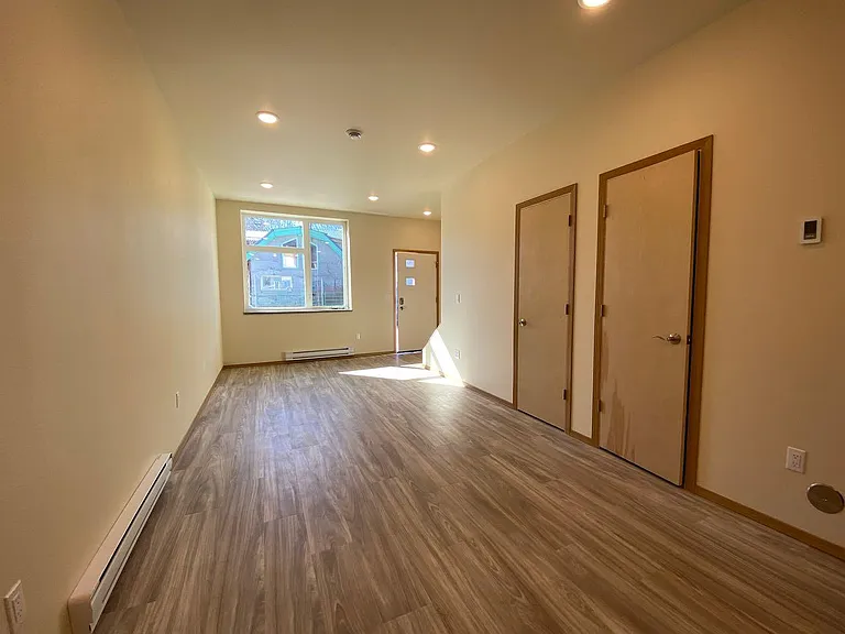 looking back at front window and door
