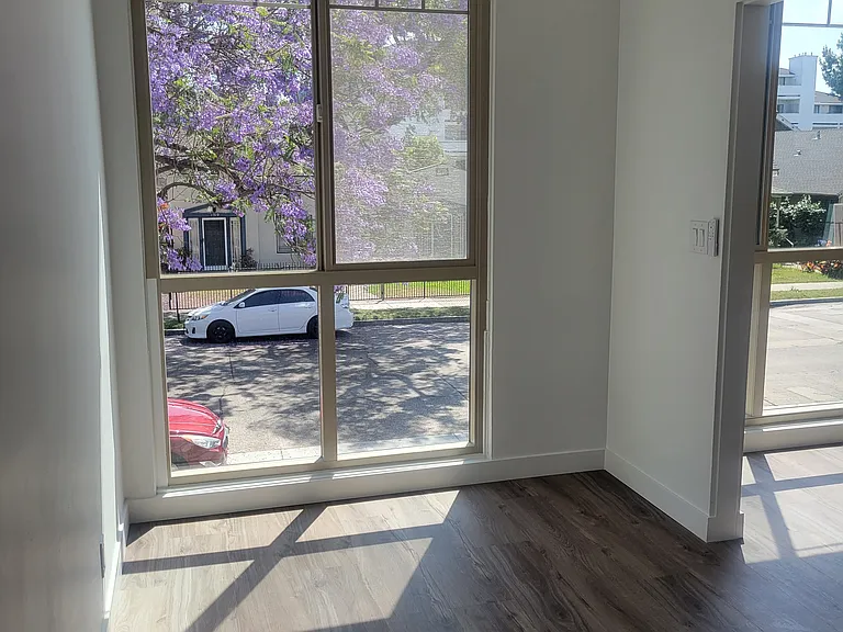 Dining area has large window, next picture is new kitchen, large walk through closet and new bathroom with bathtub/shower