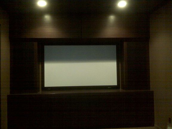 Theatre Room Screen and Cabinets