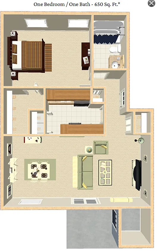 Floor plan 1 BEDROOM GARDEN