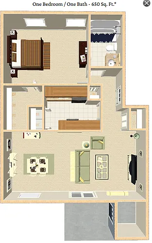 Floor plan 1 BEDROOM GARDEN
