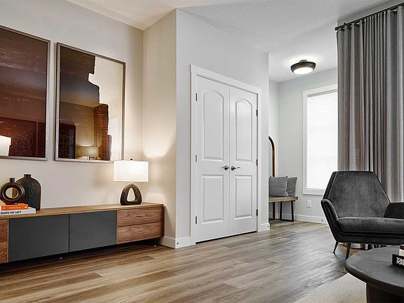 A photo of the foyer of the Wicklow show home in Calgary by Brookfield Residential