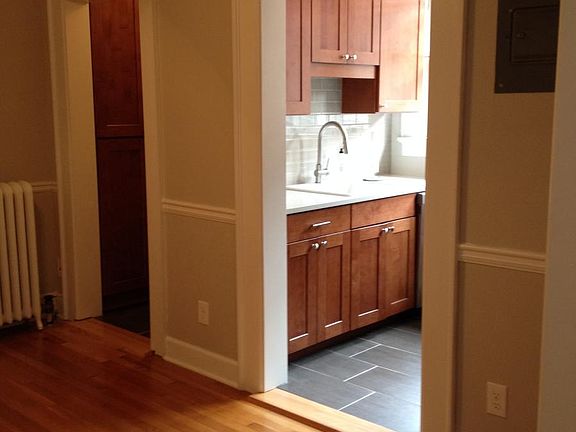 View into kitchen from dining