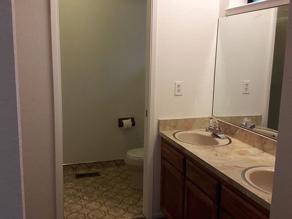 Master bath vanity and bathroom