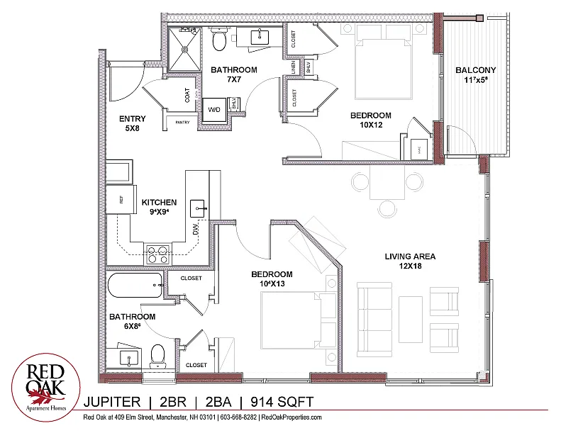 Floor plan The Jupiter- 2 Bedroom