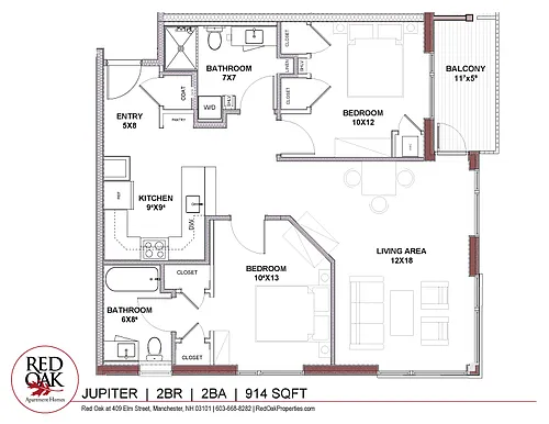 Floor plan The Jupiter- 2 Bedroom