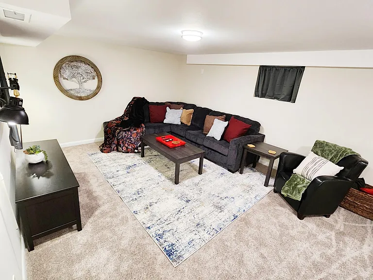 Second spacious furnished living room in Aurora CO _ ideal for corporate housing and mid-term rentals near Anschutz Medical Campus