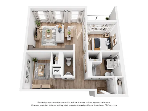 Floor plan One Bedroom C