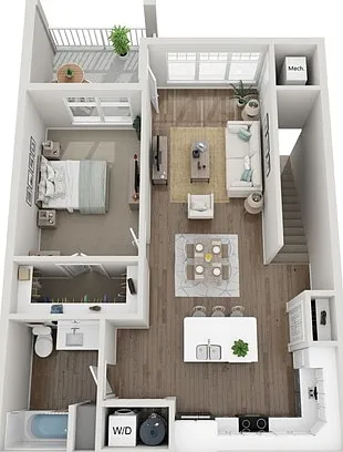 Floor Plan 1E | Seasons at River View | Apartments in Pleasant Prairie, WI Floor Plan 1E | Seasons at River View | Apartments in Pleasant Prairie, WI