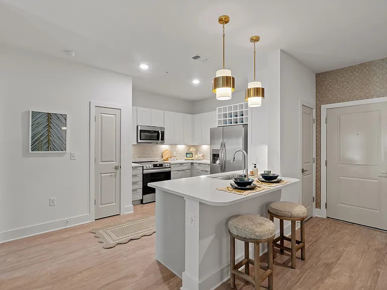 Kitchen with Quartz Countertop and Stainless Steel Appliances