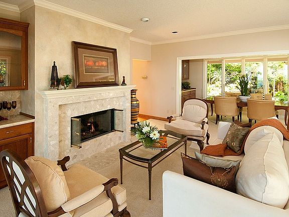 Living room with fireplace