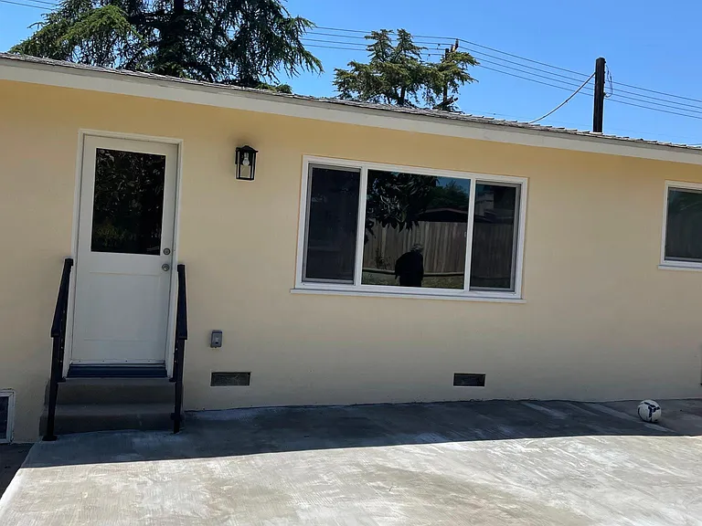 Back yard concrete porch