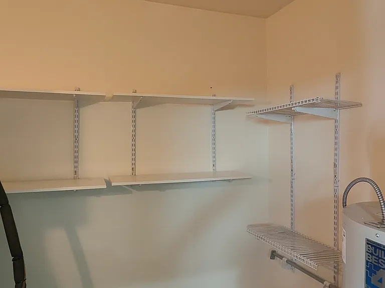 Shelves in the storage area