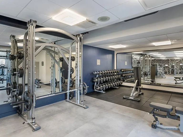 Fitness center with strength equipment