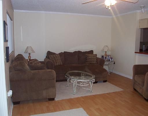 living room with pass through to kitchen