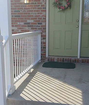 Freshly painted railing.