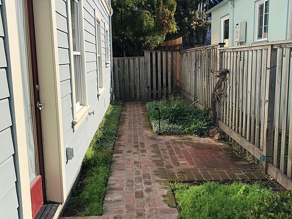 Space for a small table and chairs outside the front door