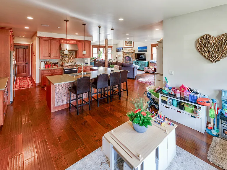 Main living space from multipurpose area