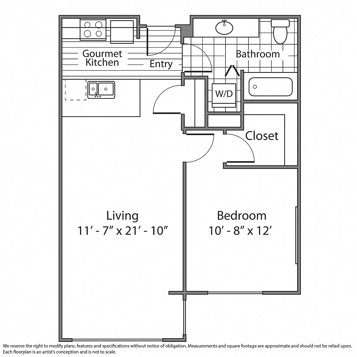Floor plan One Bed One Bath C
