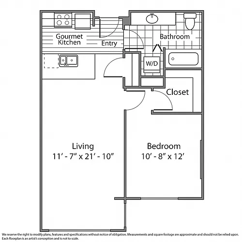 Floor plan One Bed One Bath C