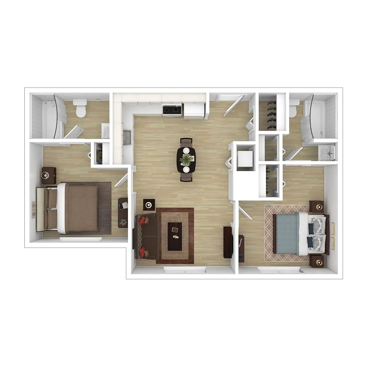 Floor plan SAR 2BR Furnished Apartment
