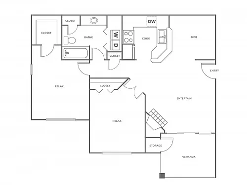 Floor plan B1 - Renovated