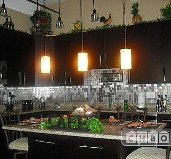 Romantic dining area with drop lights!