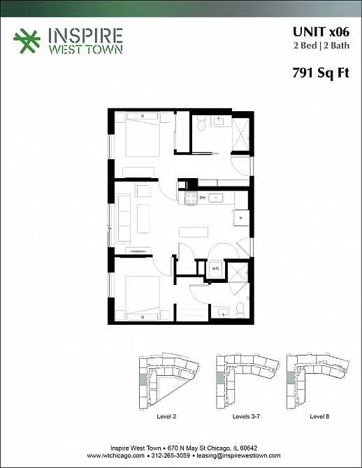 Floor plan x06 2 Bed - 2 Bath