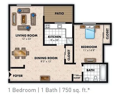 Floor plan 1 Bedroom