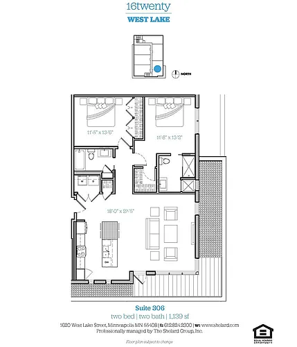 Floor plan Unit 306 - Southeast View