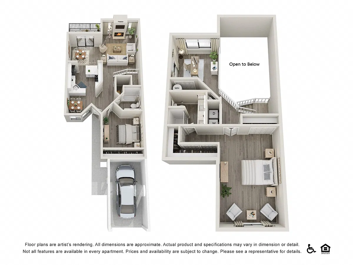 Floor plan 2X2 Townhouse + Loft