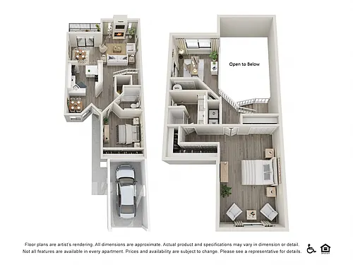 Floor plan 2X2 Townhouse + Loft