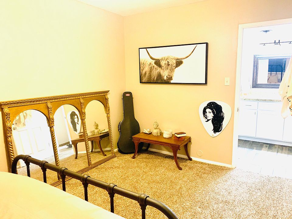 Bedroom leading into bathroom