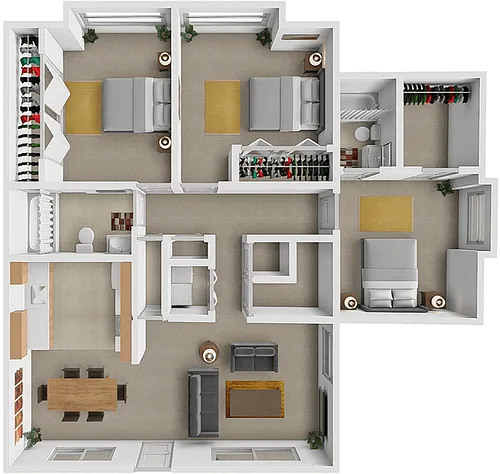 Floor plan 3 Bedroom 2 Bath
