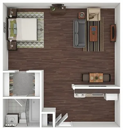 455 sq ft Studio Plus Floorplan 455 sq ft Studio Plus Floorplan