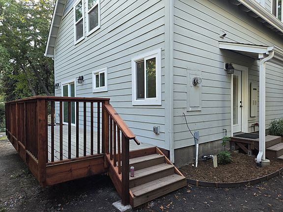Deck at rear of house