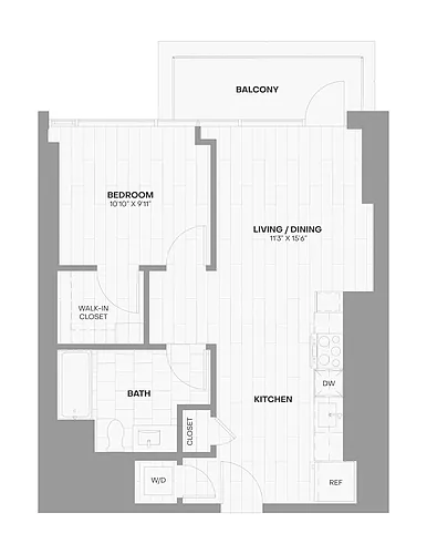 Floor plan 1 Bed/1 Bath-903