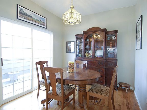 Dining opens to deck with mountain views
