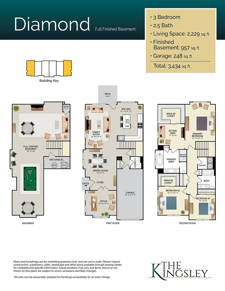 Floor plan Diamond w/ Full Basement