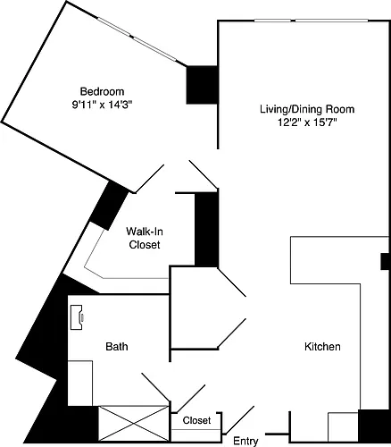 Floor plan 1 Bedroom O