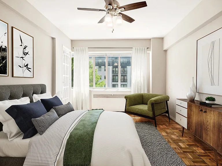 Apartment bedroom (virtually staged)