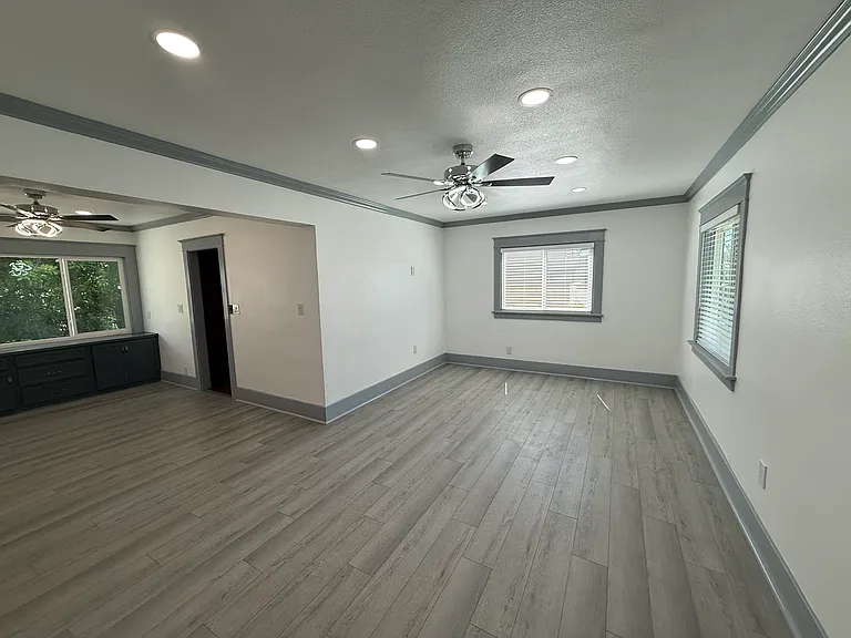 Living room and dining room
